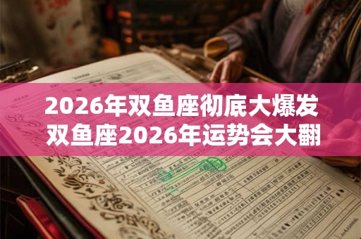 2026年双鱼座彻底大爆发 双鱼座2026年运势会大翻身吗