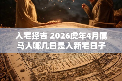 入宅择吉 2026虎年4月属马人哪几日是入新宅日子