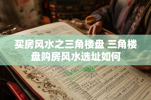 买房风水之三角楼盘 三角楼盘购房风水选址如何