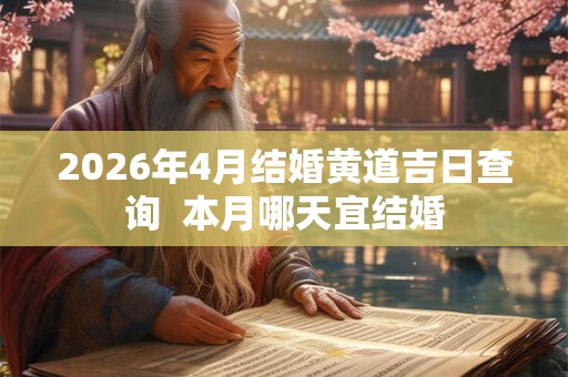 2026年4月结婚黄道吉日查询 本月哪天宜结婚 2026年4月结婚黄道吉日查询 本月哪天宜结婚