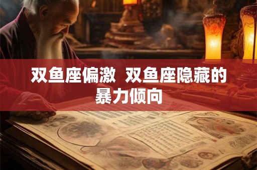双鱼座偏激  双鱼座隐藏的暴力倾向