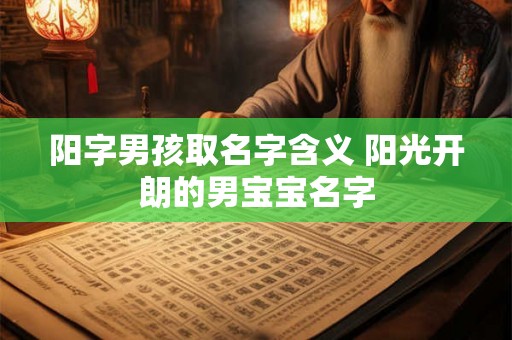 阳字男孩取名字含义 阳光开朗的男宝宝名字