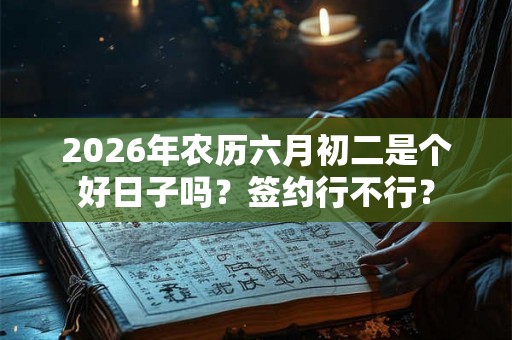 2026年农历六月初二是个好日子吗？签约行不行？