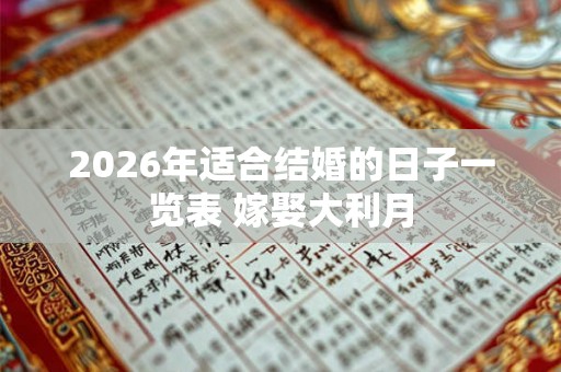 2026年适合结婚的日子一览表 嫁娶大利月