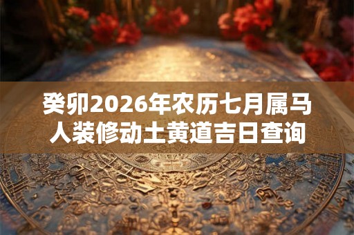 癸卯2026年农历七月属马人装修动土黄道吉日查询 癸卯2026年农历七月属马人装修动土黄道吉日查询