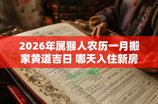 2026年属猴人农历一月搬家黄道吉日 哪天入住新房好 2026年属猴人农历一月搬家黄道吉日 哪天入住新房好