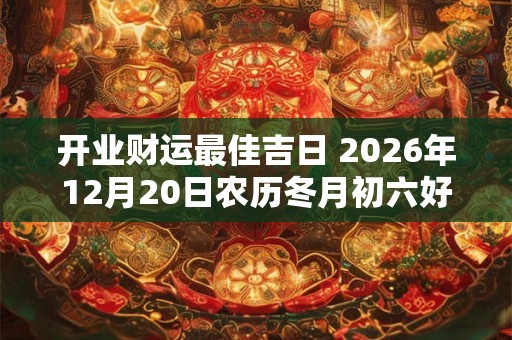 开业财运最佳吉日 2026年12月20日农历冬月初六好吗