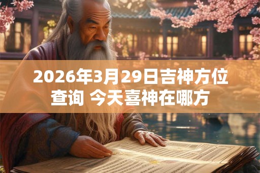 2026年3月29日吉神方位查询 今天喜神在哪方