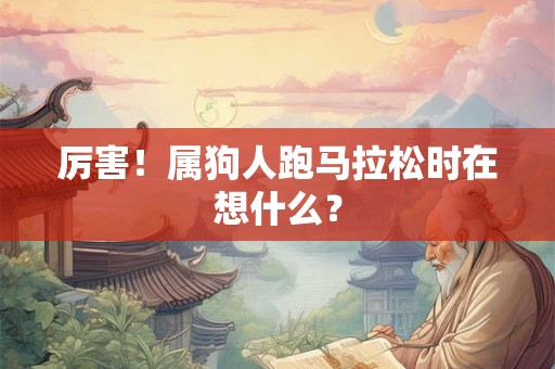 厉害！属狗人跑马拉松时在想什么？