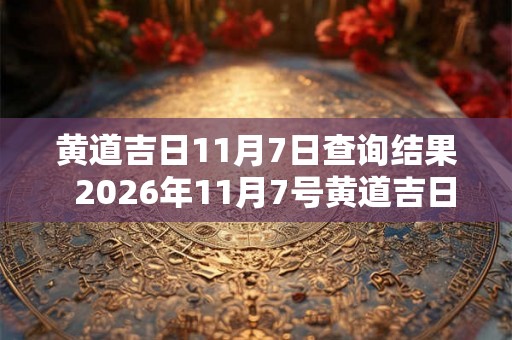 黄道吉日11月7日查询结果  2026年11月7号黄道吉日查询