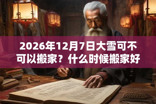 2026年12月7日大雪可不可以搬家?什么时候搬家好? 2026年12月7日大雪可不可以搬家?什么时候搬家好?