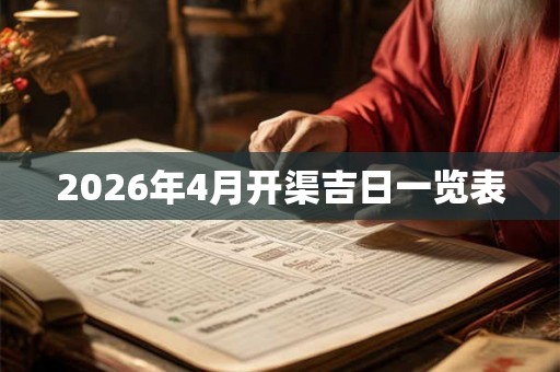 2026年4月开渠吉日一览表