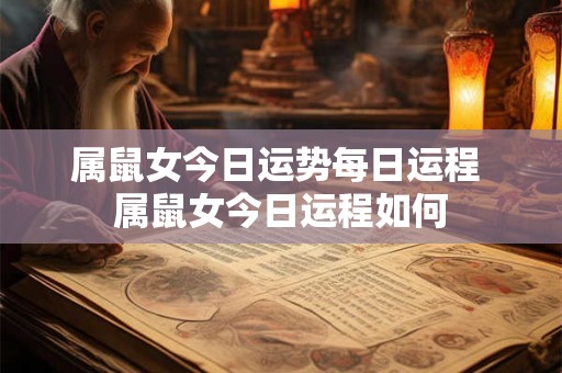 属鼠女今日运势每日运程 属鼠女今日运程如何