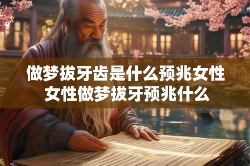 做梦拔牙齿是什么预兆女性 女性做梦拔牙预兆什么