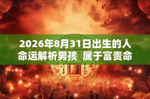 2026年8月31日出生的人命运解析男孩  属于富贵命吗