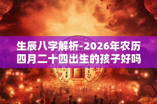 生辰八字解析-2026年农历四月二十四出生的孩子好吗