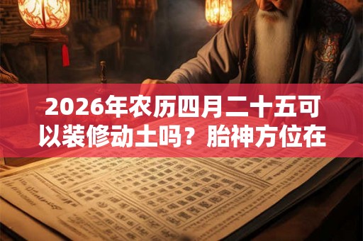 2026年农历四月二十五可以装修动土吗?胎神方位在哪? 2026年农历四月二十五可以装修动土吗?胎神方位在哪?