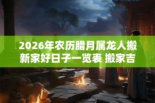 2026年农历腊月属龙人搬新家好日子一览表 搬家吉祥日是哪几天