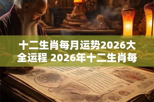 十二生肖每月运势2026大全运程 2026年十二生肖每月运势如何