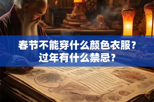春节不能穿什么颜色衣服？过年有什么禁忌？