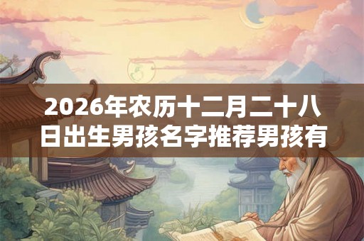 2026年农历十二月二十八日出生男孩名字推荐男孩有寓意起名