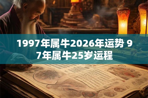 1997年属牛2026年运势 97年属牛25岁运程