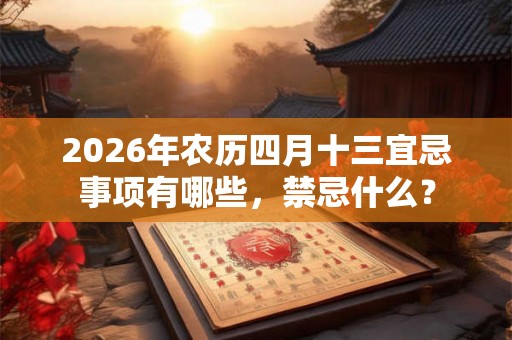 2026年农历四月十三宜忌事项有哪些，禁忌什么？