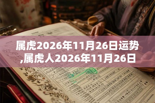 属虎2026年11月26日运势,属虎人2026年11月26日财运,生肖虎2026年11月26日运势