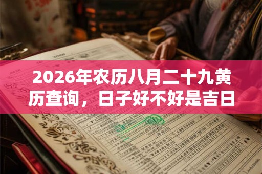 2026年农历八月二十九黄历查询，日子好不好是吉日吗？