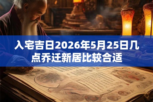 入宅吉日2026年5月25日几点乔迁新居比较合适