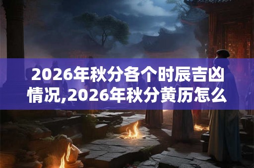 2026年秋分各个时辰吉凶情况,2026年秋分黄历怎么样？