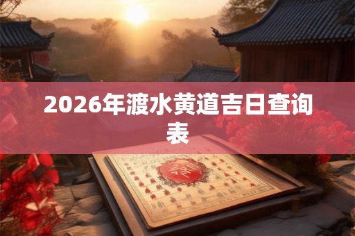 2026年渡水黄道吉日查询表
