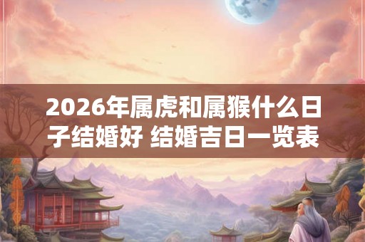 2026年属虎和属猴什么日子结婚好 结婚吉日一览表
