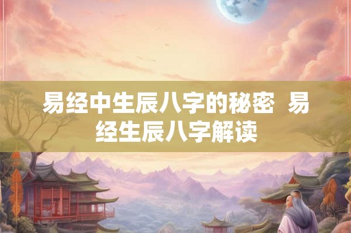 易经中生辰八字的秘密  易经生辰八字解读