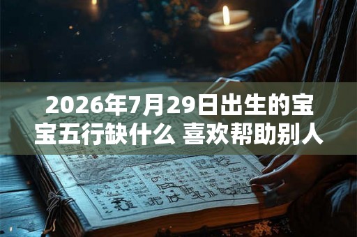 2026年7月29日出生的宝宝五行缺什么 喜欢帮助别人