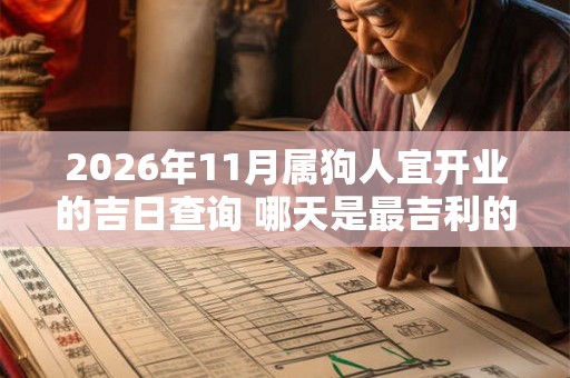 2026年11月属狗人宜开业的吉日查询 哪天是最吉利的日子 2026年11月属狗人宜开业的吉日查询 哪天是最吉利的日子