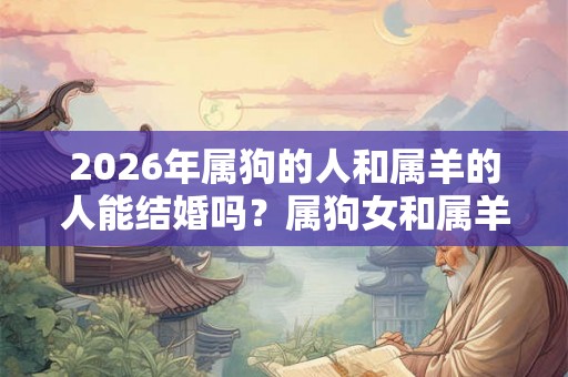 2026年属狗的人和属羊的人能结婚吗？属狗女和属羊男的婚姻怎么样？