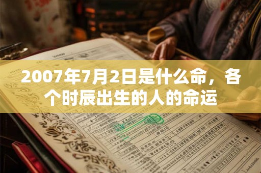 2007年7月2日是什么命,各个时辰出生的人的命运 2007年7月2日是什么命,各个时辰出生的人的命运