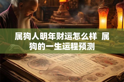 属狗人明年财运怎么样  属狗的一生运程预测