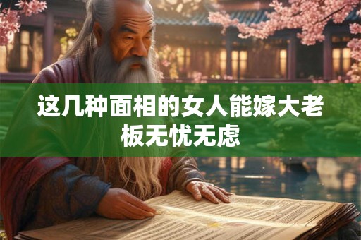 这几种面相的女人能嫁大老板无忧无虑