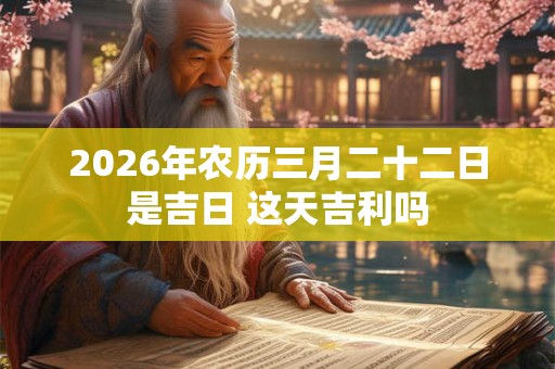 2026年农历三月二十二日是吉日 这天吉利吗