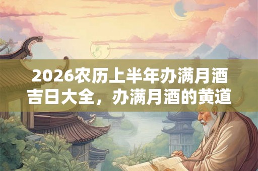 2026农历上半年办满月酒吉日大全，办满月酒的黄道吉日