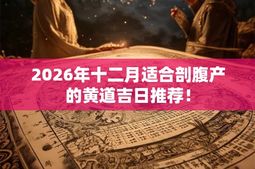 2026年十二月适合剖腹产的黄道吉日推荐！