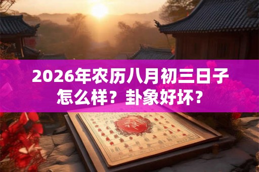2026年农历八月初三日子怎么样？卦象好坏？