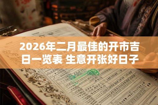 2026年二月最佳的开市吉日一览表 生意开张好日子