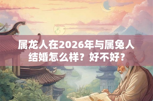 属龙人在2026年与属兔人结婚怎么样?好不好? 属龙人在2026年与属兔人结婚怎么样?好不好?