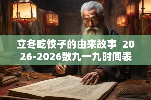 立冬吃饺子的由来故事 2026-2026数九一九时间表 立冬吃饺子的由来故事 2026-2026数九一九时间表
