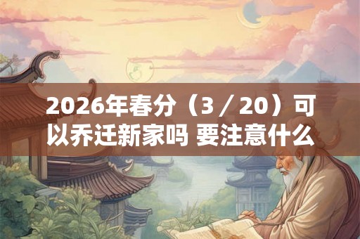 2026年春分（3／20）可以乔迁新家吗 要注意什么