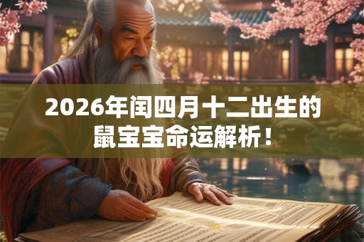 2026年闰四月十二出生的鼠宝宝命运解析！