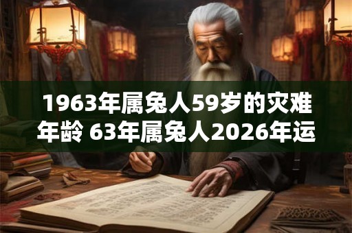 1963年属兔人59岁的灾难年龄 63年属兔人2026年运势